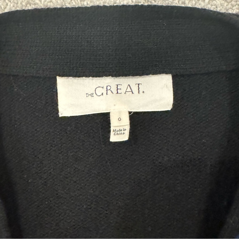 THE GREAT. Plaid Cardigan in Black and Red - Picture 7 of 11